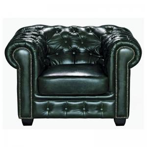 CHESTERFIELD Birmingham Πολυθρόνα Σαλονιού Καθιστικού,Δέρμα Antique Green - 103x92x72cm