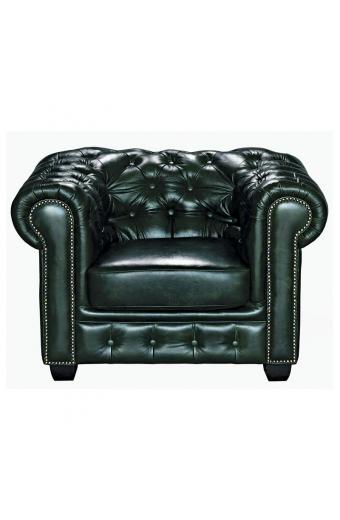 CHESTERFIELD Birmingham Πολυθρόνα Σαλονιού Καθιστικού,Δέρμα Antique Green - 103x92x72cm