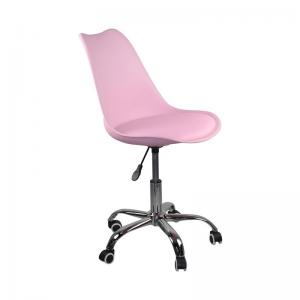MARTIN Καρέκλα Γραφείου Χρώμιο PP Ροζ - Κάθισμα : Pu  Ροζ Μονταρισμένη Ταπετσαρία Συσκ.1