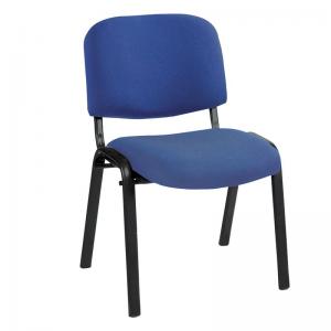 SIGMA Καρέκλα Στοιβαζόμενη Γραφείου - Επισκέπτη Μέταλλο Βαφή Μαύρο - Ύφασμα Μπλε