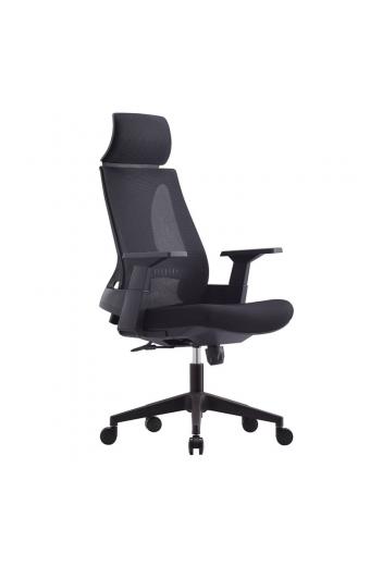 BF8750 Πολυθρόνα Γραφείου Διευθυντή, Mesh Μαύρο, Ύφασμα Μαύρο - 65x64x117/127cm