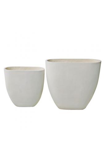 FLOWER POT-14 Set 2 τεμαχίων Απόχρωση Milk White