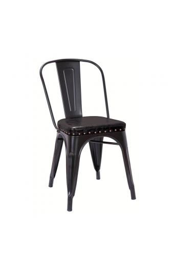RELIX Καρέκλα-Pro, Μέταλλο Βαφή Μαύρο Matte, Pu Μαύρο