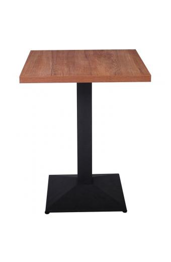 MARCO Τραπέζι Τετράγωνο Επιφάνεια Melamine Καρυδί Βάση Μέταλλο Μαύρο 41x41cm