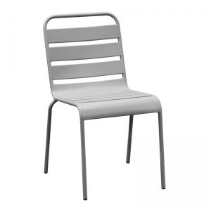 BRIO Καρέκλα-Pro Στοιβαζόμενη Μέταλλο Βαφή Cool Grey 4C - 48x59x79cm