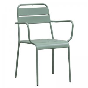 BRIO Πολυθρόνα-Pro Στοιβαζόμενη, Μέταλλο Βαφή Sandy Green 5635C - 57x58x84cm