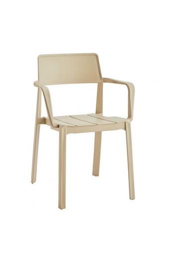 DIANNA Πολυθρόνα Στοιβαζόμενη, PP-UV Cappuccino - 56x55x81cm
