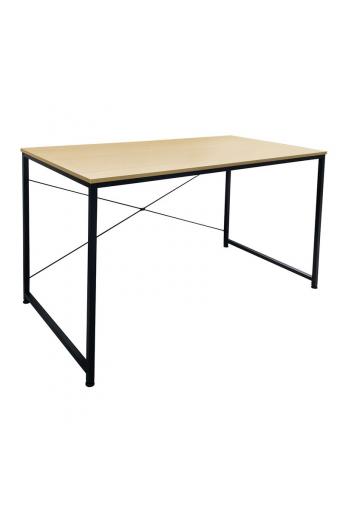 ΓΡΑΦΕΙΟ Η/Υ Μέταλλο Βαφή Μαύρο, Melamine Beech - 120x60x74cm