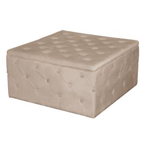 TIBOR Σκαμπό Αποθηκευτικό, Ύφασμα Velure Απόχρωση Cappuccino - 80x80x41cm