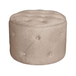 TRAVIS Σκαμπό Αποθηκευτικό, Ύφασμα Velure Απόχρωση Cappuccino - Φ60cm H.45cm