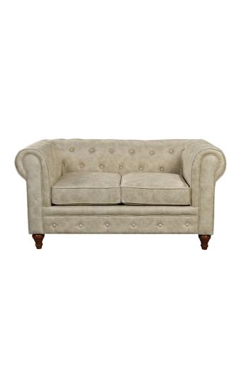 CHESTERFIELD York Kαναπές 2Θέσιος Σαλονιού - Καθιστικού, Ύφασμα Απόχρωση Μπεζ - 150x82x77cm
