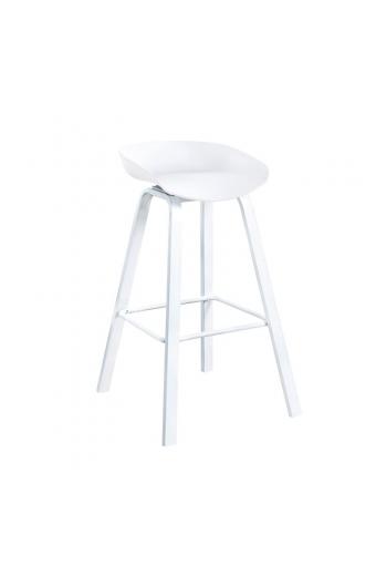 PENT Σκαμπό Bar, Μέταλλο Βαφή Άσπρο, PP Άσπρο - 49x52x72/84cm