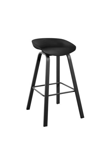 PENT Σκαμπό Bar, Μέταλλο Βαφή Μαύρο, PP Μαύρο - 49x52x72/84cm