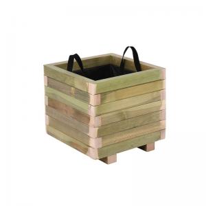 FLOWER POT WOOD Γλάστρα, Εμποτισμού Pine, Απόχρωση Φυσικό, 30x30x32cm