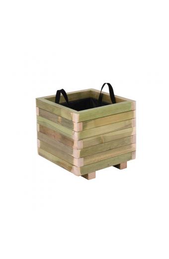 FLOWER POT WOOD Γλάστρα, Εμποτισμού Pine, Απόχρωση Φυσικό, 30x30x32cm