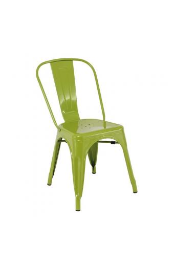 RELIX Καρέκλα Στοιβαζόμενη, Μέταλλο Βαφή Lime - 44x49x84cm