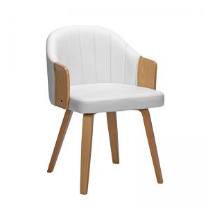 ENZO Πολυθρόνα Τραπεζαρίας Φυσικό, Pu Άσπρο - 55x58x78cm