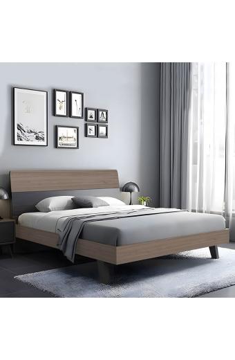 VANITY Κρεβάτι Διπλό, για Στρώμα 160x200cm, Απόχρωση Sonoma Oak-Grey - 161x201x98cm
