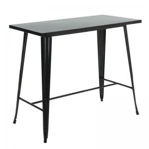 RELIX Τραπέζι Bar Μέταλλο Βαφή Μαύρο - 120x60x103cm