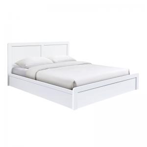 CALIBER Κρεβάτι Διπλό για Στρώμα 150x200cm, Απόχρωση Άσπρο - 158x210x100cm