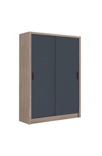 VANITY Ντουλάπα Δίφυλλη - Συρόμενη, Αποχρώσεων Sonoma Oak & Grey - 120x60x200cm