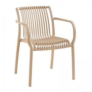 MODENA Πολυθρόνα Στοιβαζόμενη, PP-UV Protection Tortora - 57x58x79cm