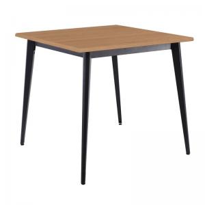 VIDAL Τραπέζι Μέταλλο Βαφή Μαύρο, Επιφάνεια 80x80cm/16mm Contract Sliq Beech - 81x81x73cm