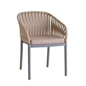 EMERY Πολυθρόνα Βεράντας-Κήπου PP-UV Sand Beige-Ανθρακί, Μαξιλάρι Μπεζ (KD) - 56x59x80cm