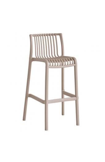 MODENA Σκαμπό Bar Στοιβαζόμενο PP-UV Protection Tortora - 50x43x76/100cm