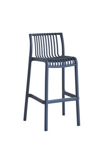 MODENA Σκαμπό Bar Στοιβαζόμενο PP-UV Protection Ανθρακί - 50x43x76/100cm