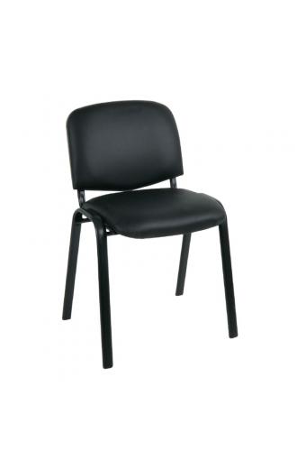 SIGMA Καρέκλα-Pro Γραφείου Επισκέπτη, Μέταλλο Βαφή Μαύρο, PVC Μαύρο