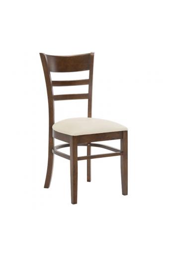 CABIN Καρέκλα Καρυδί - PVC Εκρού