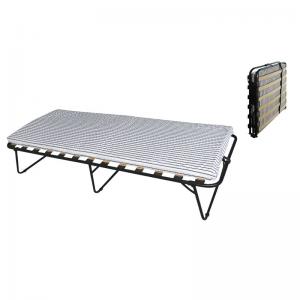 CLEMENT Κρεβάτι Σπαστό - Βοηθητικό, Ανατομικό Τελάρο, 4 ,8cm Στρώμα-Μέταλλο Βαφή Μαύρο