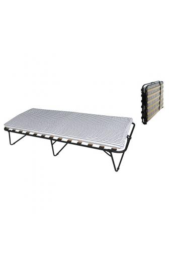 CLEMENT Κρεβάτι Σπαστό - Βοηθητικό, Ανατομικό Τελάρο, 4 ,8cm Στρώμα-Μέταλλο Βαφή Μαύρο