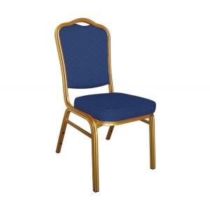 HILTON Καρέκλα Μέταλλο Gold Ύφασμα, Ύφασμα Μπλε - 44x55x93cm