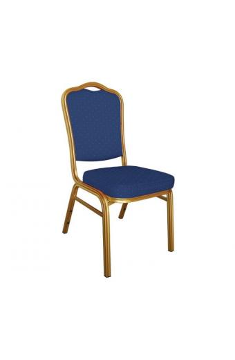 HILTON Καρέκλα Μέταλλο Gold Ύφασμα, Ύφασμα Μπλε - 44x55x93cm