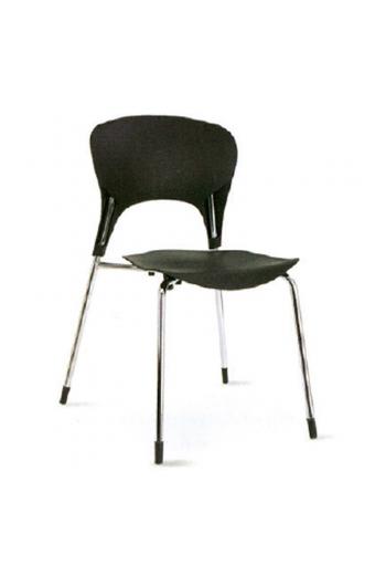 ISIS Καρέκλα Χρώμιο / Πολυπροπυλένιο Μαύρο