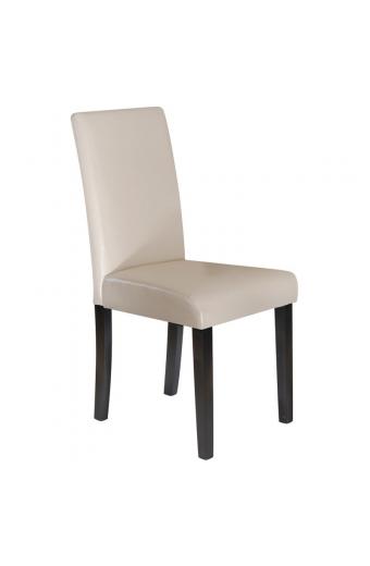 MALEVA-L Καρέκλα PU Ivory - Wenge - 42x56x93cm