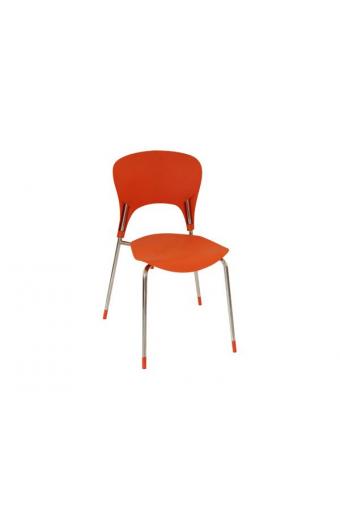 ISIS Καρέκλα Χρώμιο / Πολυπροπυλένιο Πορτοκαλί