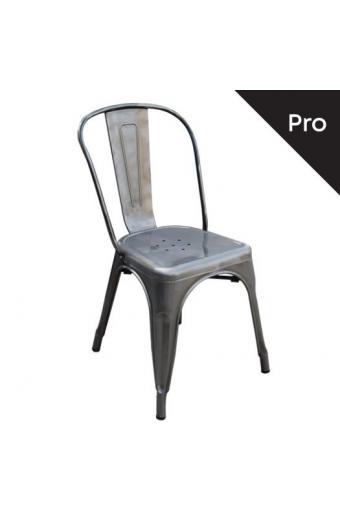 RELIX Καρέκλα-Pro, Μέταλλο Βαφή σε Απόχρωση Metal με Διακοσμητική Σκουριά