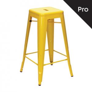 RELIX Σκαμπό Bar-Pro, Στοιβαζόμενο, Μέταλλο Βαφή Κίτρινο - 43x43 H.76cm