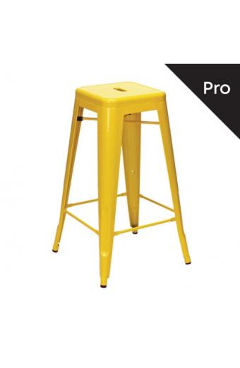 RELIX Σκαμπό Bar-Pro, Στοιβαζόμενο, Μέταλλο Βαφή Κίτρινο - 43x43 H.76cm