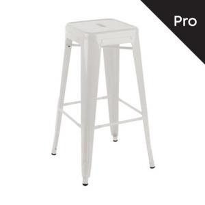RELIX Σκαμπό Bar-Pro, Στοιβαζόμενο, Μέταλλο Βαφή Άσπρο - 43x43 H.76cm