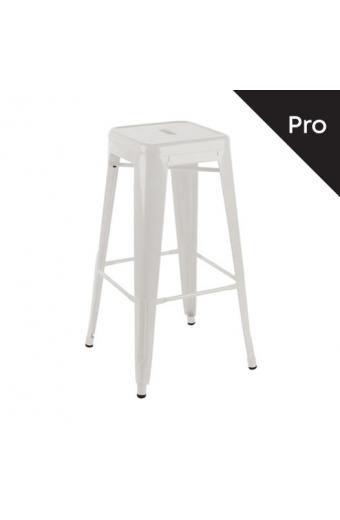 RELIX Σκαμπό Bar-Pro, Στοιβαζόμενο, Μέταλλο Βαφή Άσπρο - 43x43 H.76cm