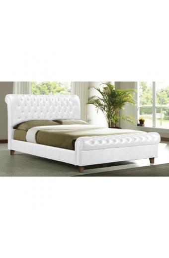 HARMONY Κρεβάτι Διπλό για Στρώμα 160x200cm, PU Άσπρο