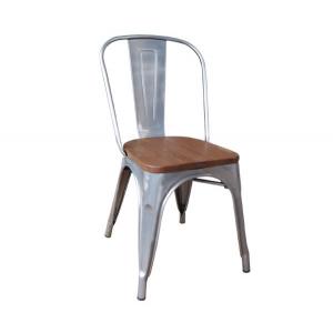 RELIX Wood Dark Oak Καρέκλα Μέταλλο Βαφή σε Απόχρωση Metal