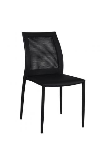 PARMA Καρέκλα PU & Mesh Μαύρο