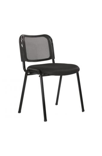 SIGMA Στοιβαζόμενη Καρέκλα Μέταλλο Βαφή Μαύρο - Mesh Μαύρο