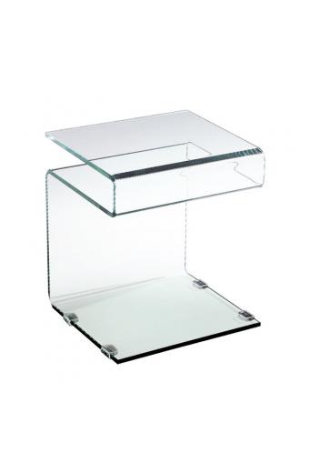 GLASSER Τραπεζάκι Βοηθητικό Διάφανο Γυαλί 12mm - 42x38x48cm