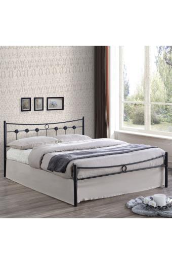 DUGAN Κρεβάτι Διπλό, για Στρώμα 150x200cm, Μέταλλο Βαφή Μαύρο